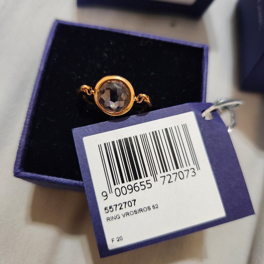 Swarovski Tahlia Ring Round Cut Pink Rose Gold Tone Plated - Picture 7 of 12